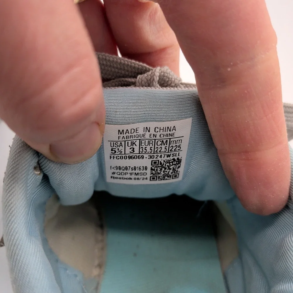 Reebok Zig Dynamica‎ 4 Womens Grey Blue Running Shoes Sneakers US 5.5 FFC0096069